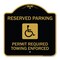 Signmission Reserved Parking Permit Required Towing Enforced W/ Graphic Alum Sign, 18" x 18", BG-1818-23057 A-DES-BG-1818-23057 - alternate 1